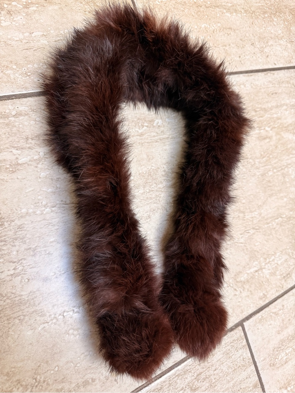 Vintage Rabbit Fur Collar Stole Scarf